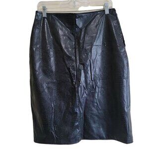 Outbound Collection Black Faux Leather Skirt Sz 5